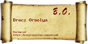 Brecz Orsolya névjegykártya